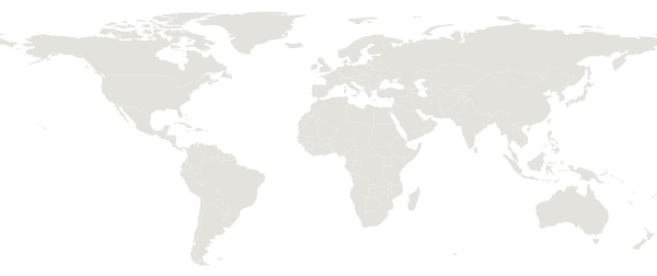 World map shaded by number of readers per country
